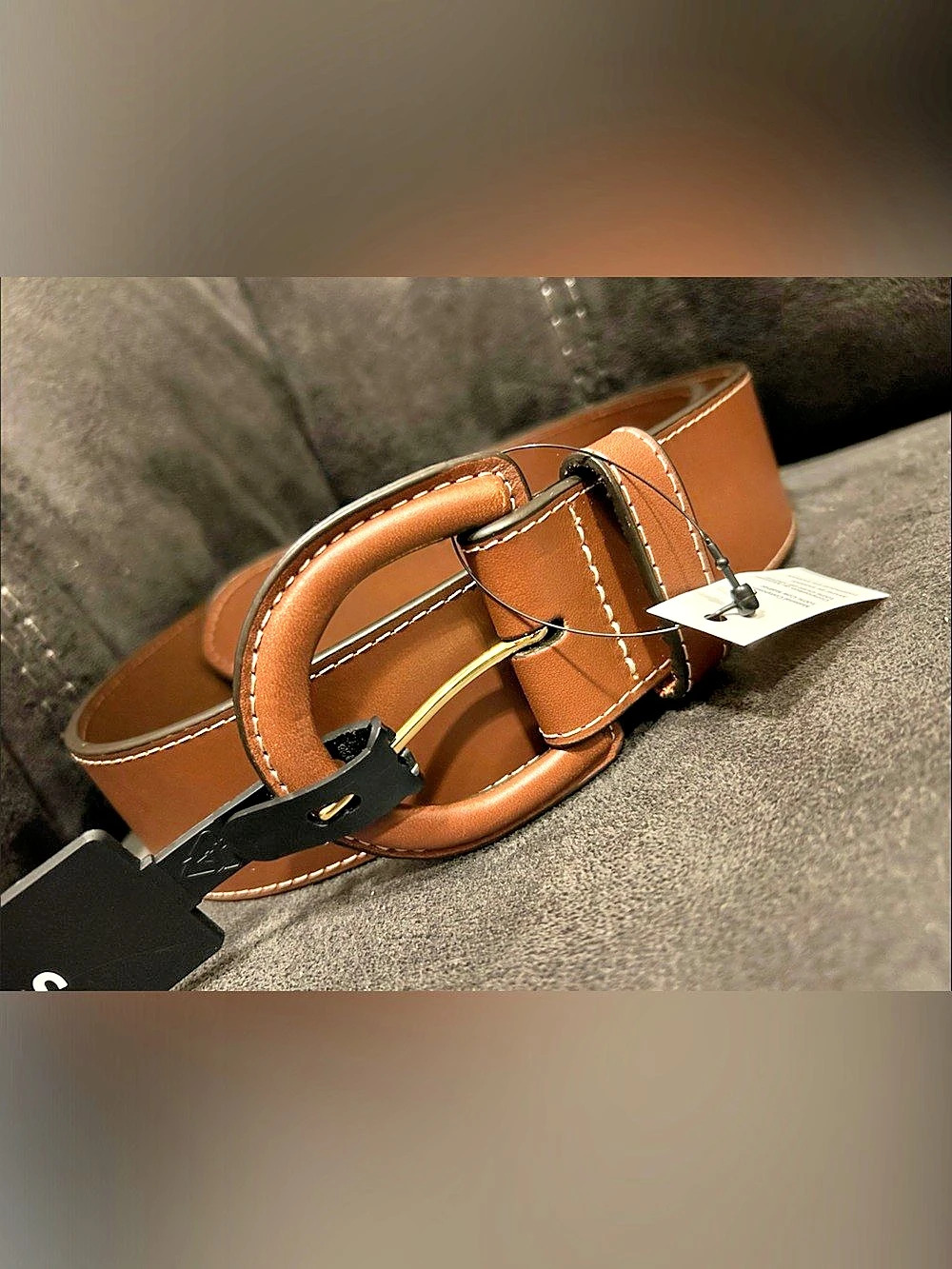 NWT Lauren Ralph Lauren Equestrian D-Ring Wide Leather Belt Brown Preppy LRL S